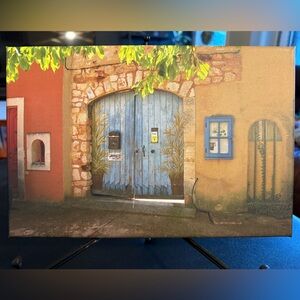 Original Photography Charming Blue Door Canvas Art